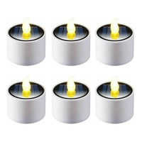 6/12PCS Solar Powered LED Flickering Flameless Candle Tea Light Energy Saving Lamp Lantern