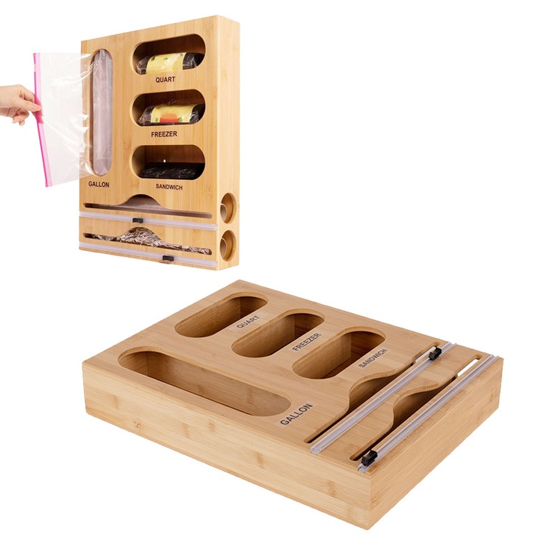 Buy 6 in 1 Foil and Plastic Wrap Dispenser Bag Food Baggie Organizer