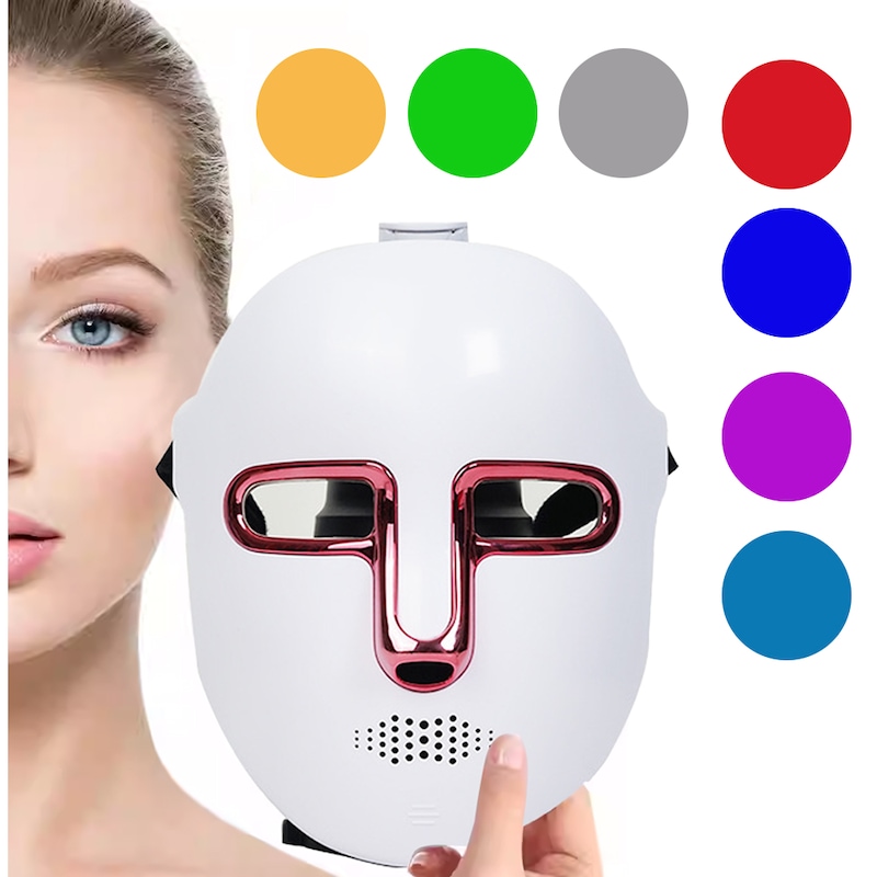 Buy 7 Color Led Light Therapy Facial Photon Light therapy Mask for Skin ...