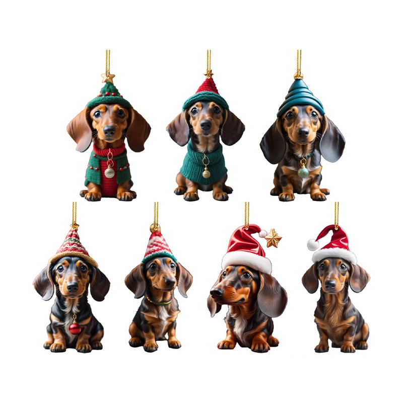 Buy 7Pcs Dachshund Dog Christmas Ornaments for Christmas Tree MyDeal