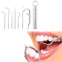 7Pcs Stainless Steel Toothpick Set Reusable Metal Toothpicks Cleaning Kit