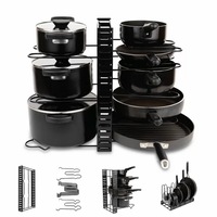 8 Tier Adjustable Kitchen Cabinet Pantry Pan Holder Pot Lid Organizer Rack Shelf for 8 Pans