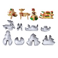 8pcs/Set Christmas Stainless Steel Biscuit Molds DIY Cookie Cutter Set Baking Moulds Cake Cookie Cutter Molds
