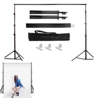 Backdrop Support Stand Adjustable Photography Background Support System Kit for Photo Video Studio with Carrying Bag