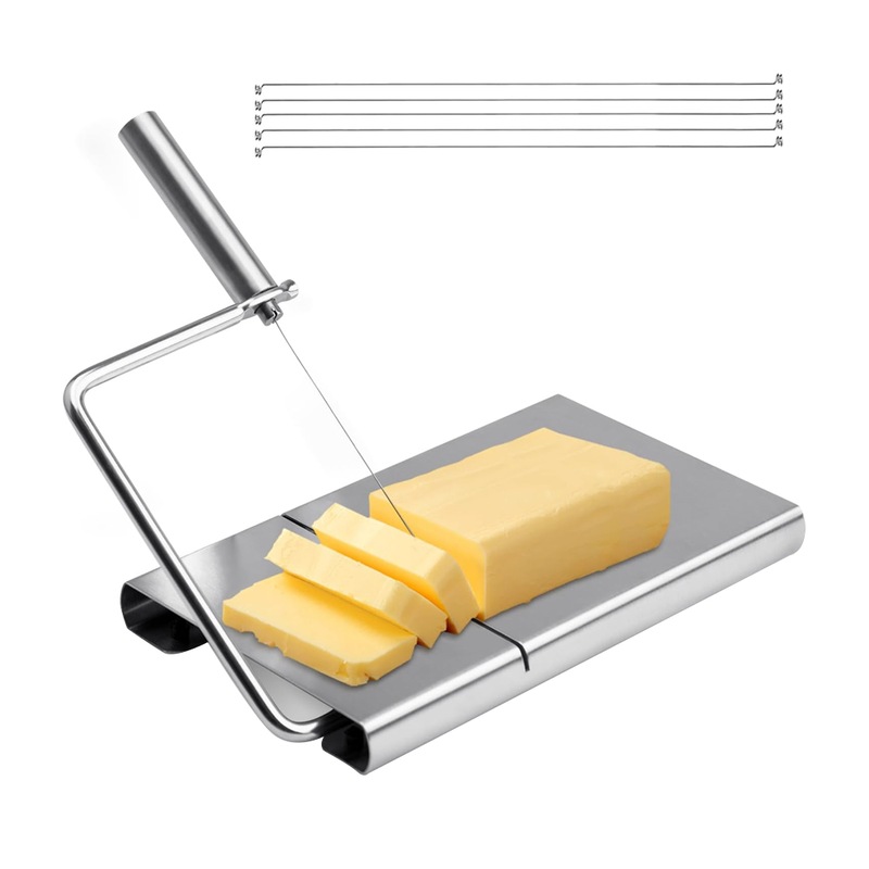 Cheese Slicer Stainless Steel Wire Butter Cutter Kitchen Cheese Food Slicer With 4 Replacement Wires Kitchen