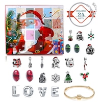 Christmas Advent Charm Calendar DIY Bracelet Accessories Countdown