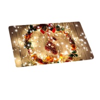 Christmas Door Mat Anti-slip Floor Mat Christmas Rectangular Rug Home Decoration Doormat