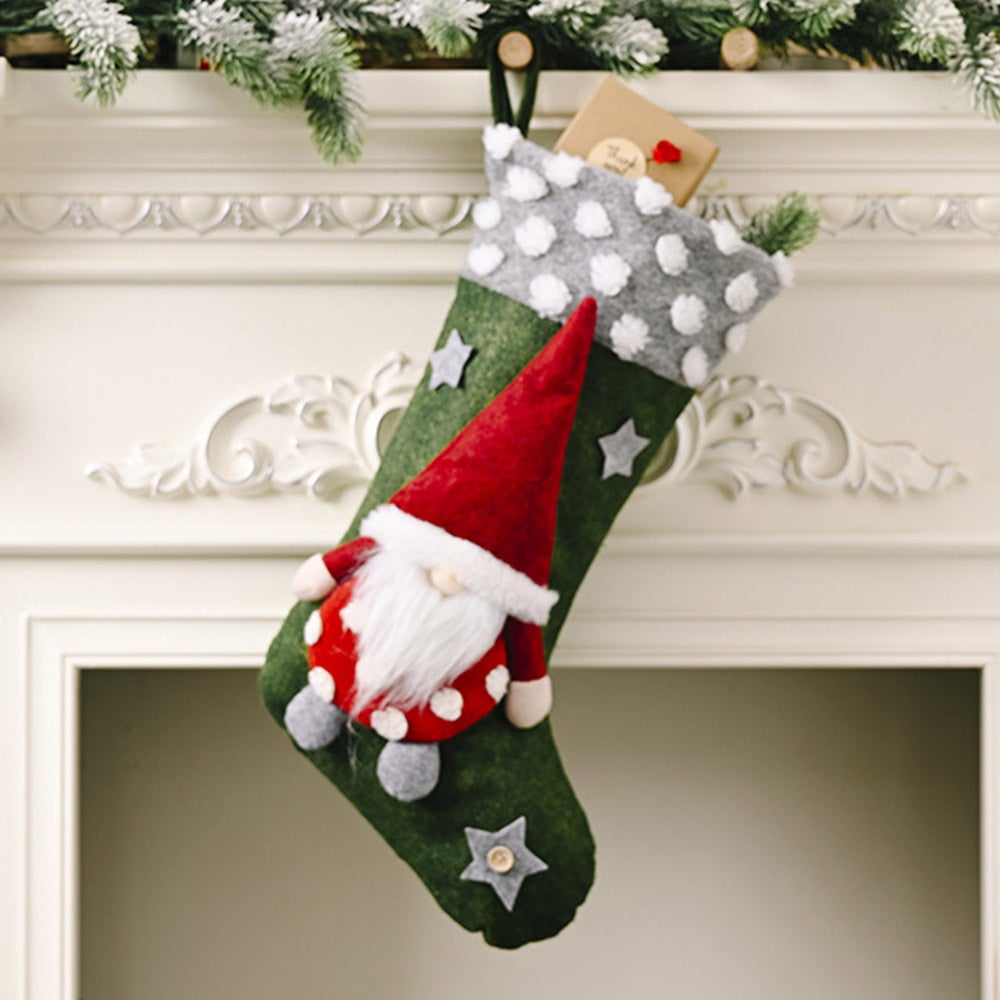 Christmas Socks Cute Faceless Doll Gift Bag Candy Bag