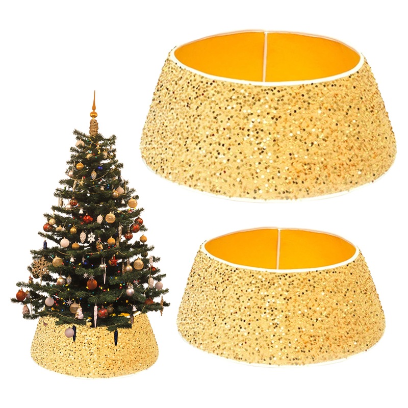 Buy Christmas Tree Collar Glitter Xmas Tree Ring Round Sparkle