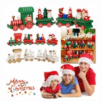 Christmas Wooden Train Ornament Christmas Decoration Xmas Festival Gifts Toy Home Party Decoration