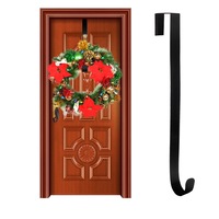 Christmas Wreath Hook Door Hook Hanger Removable Door Wreath Holder Iron Home Organizer Hook Clothes Hanger