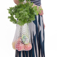 Cotton Mesh Net Shopping Bag Reusable Mesh Handbag Foldable Fruit Storage Tote Bag