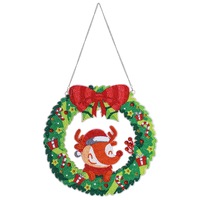 DIY Christmas Diamond Painting Wreath Pendant
