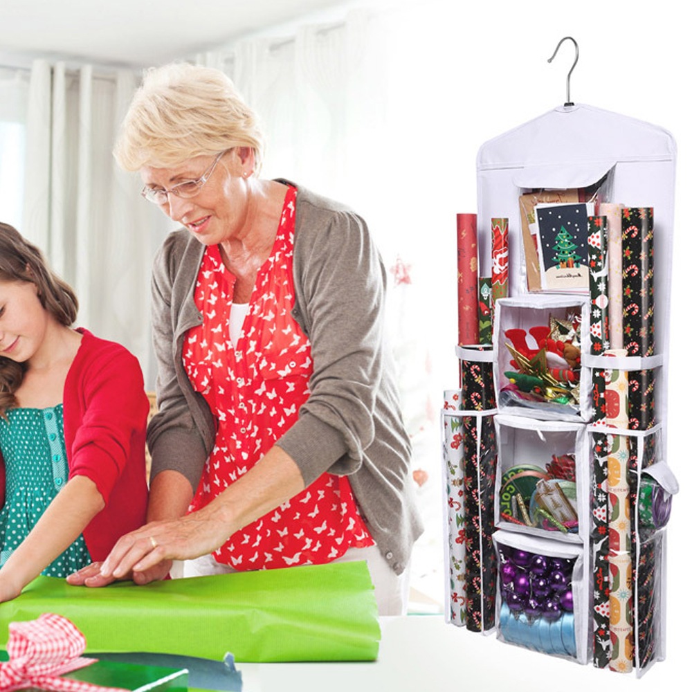 Hanging gift wrap storage hot sale