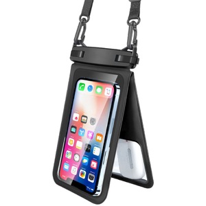 Double Space Water-Resistant Phone Pouch With Lanyard IPX8 Cellphone Case Dry Bag