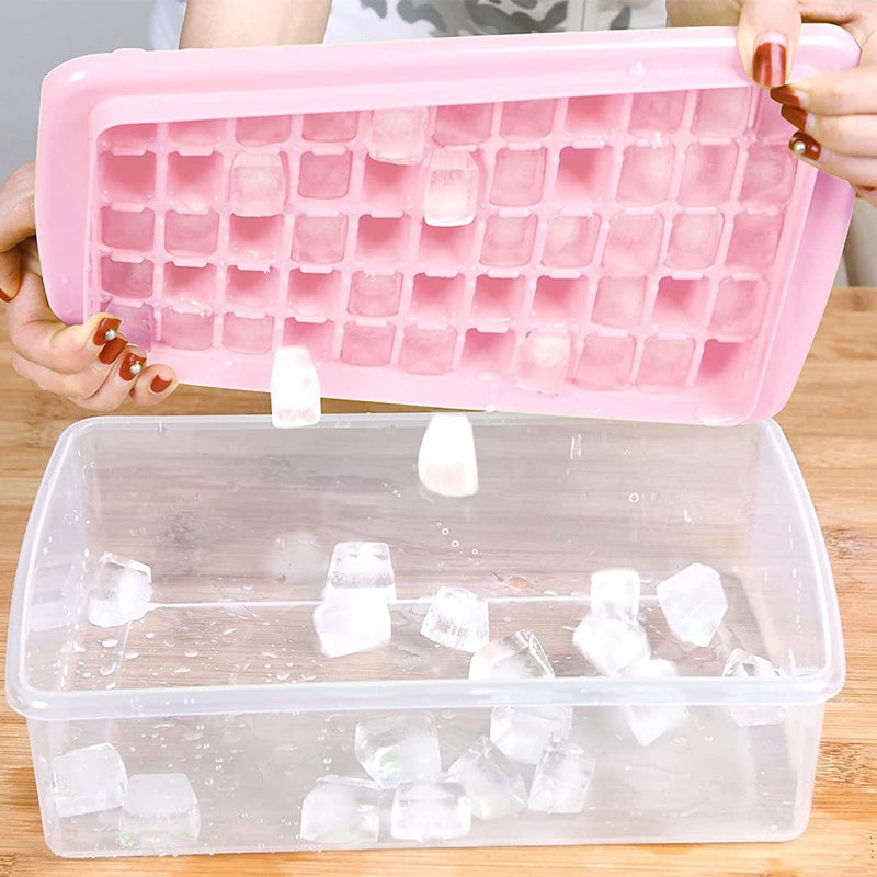 Ice Cube Tray with Lid and Storage Bin for Freezer, Easy-Release 55 Mini  Nugget Ice Tray with Spill-Resistant Cover, Container, Scoop, Flexible  Durable Plastic Ice Mold & Bucket, BPA Free 