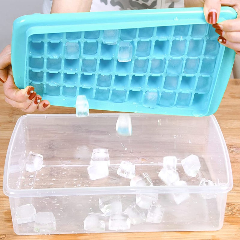 Ice Cube Tray with Lid and Bin Ice Trays fr Freezer Easy-release 48 Small  Nugget