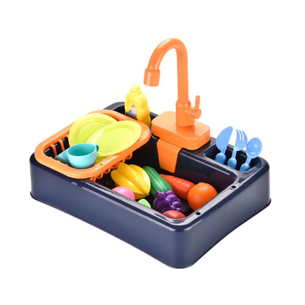 Electric Kids Kitchen Sink Toys Play Pretend Set Toy