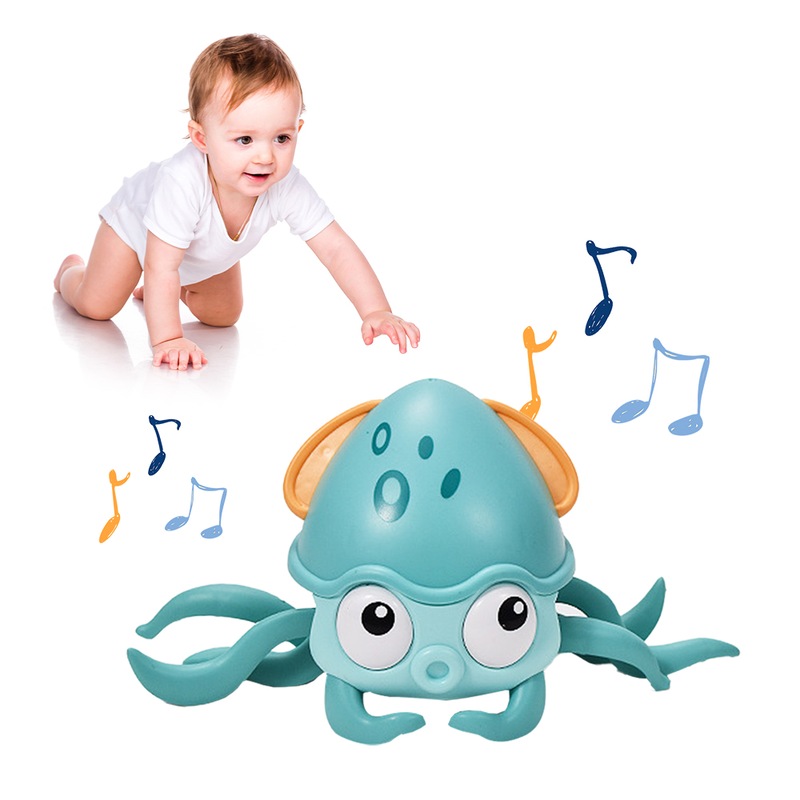 Buy Electric Music Crawling Octopus Baby Toy With LED Light Up for Kids ...