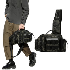 Fishing Tackle Bag Single Shoulder Crossbody Tactical Waist Pack Fish Lures Bag