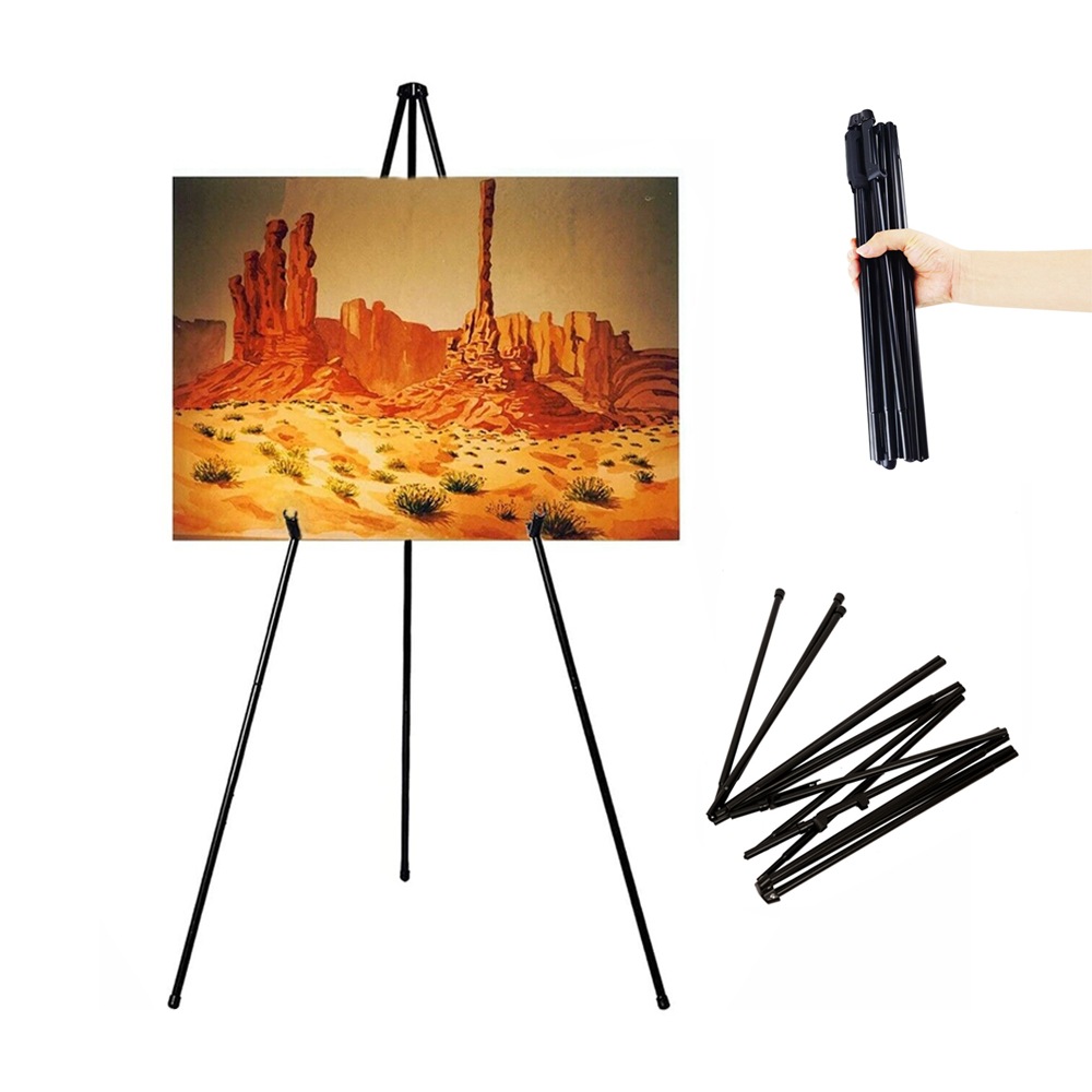 Foldable Metal Easel Stand Tripod Display Artist Instant Collapsible Portable Floor