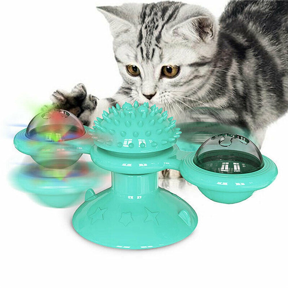 Funny Windmill Cat Toy Pet Turntable Teasing Interactive Toy