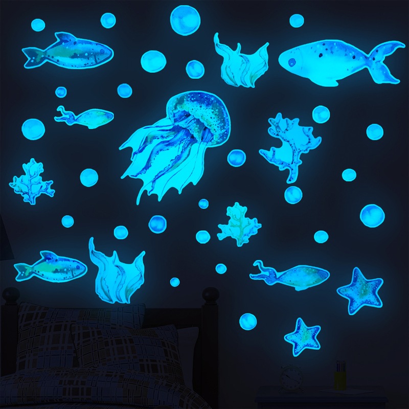 Buy Glow in The Dark Ocean Fish Wall Decals Under The Sea Vinyl Sea