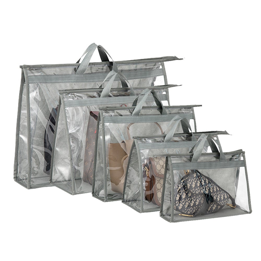 Amazon.com: CINPIUK Handbag Dust Bags Clear Purse Storage Organizer for  Closet Small to Extra Large Handbags Dust Free Bags Hanging Zipper Storage  Bag with Hooks, (Pink, 4 Sizes-8PCS) : Home & Kitchen