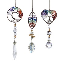 Hanging Tree Of Life Crystal Pendant Rainbow Window Suncatcher