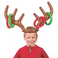 Inflatable Reindeer Antler Hat Rings Party Game Throwing Ring Christmas Decoration Game