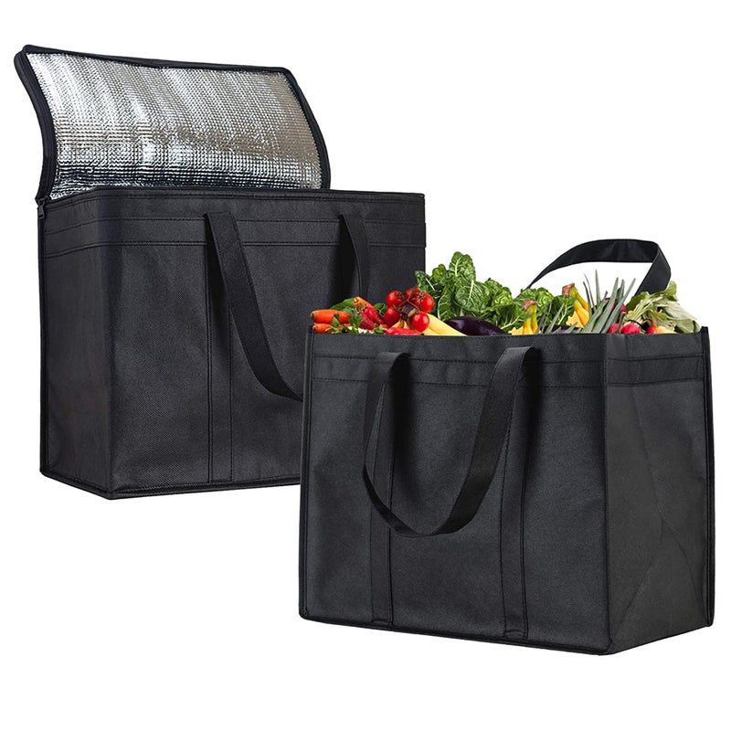 Insulated Grocery Bag Reusable Food Storage Bag Large Capacity Picnic Bag Foldable Travel Food Cooler Thermal Bag