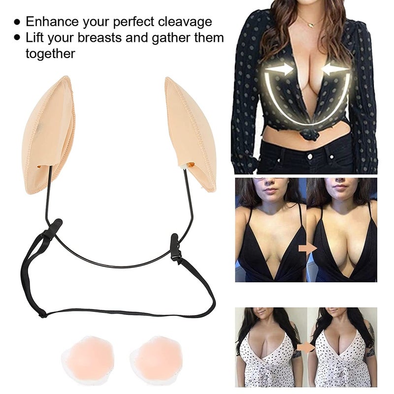 Women Self Adhesive Strapless Bandage Blackless Solid Bra Stick Gel  Silicone Push Up Underwear Invisible Bra Bust Braces Support B Colour Black