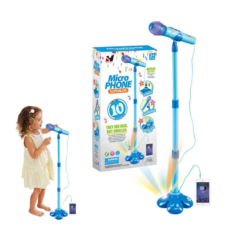 Buy Kids Karaoke Machine with 1 Microphone Adjustable Stand Child Music  Play Toy - MyDeal