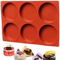 Large Non-Stick Round Silicone Molds for Baking Muffin Pan for Hamburger Chocolate Cake Pie Custard Tart Whoopie Pie Egg Pan