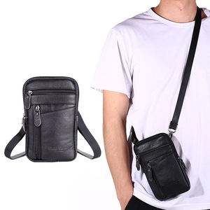 Leather Phone Pouch Belt Bag Crossbody Waist Pack for Men