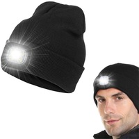 LED Beanie Hat USB Rechargeable LED Light Hat Winter Warm Knitted Hat