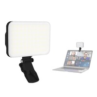 LED Portable Selfie Light Video Conference Lighting with Clip and Hot Shoe Mount