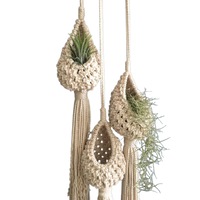 Macrame Plant Flower Holder Hanging Planter Basket Hemp Braided Rope