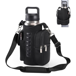 Magnetic Gym Bag Water Bottle Carrier Holder with Phone Pockets Shoulder Strap