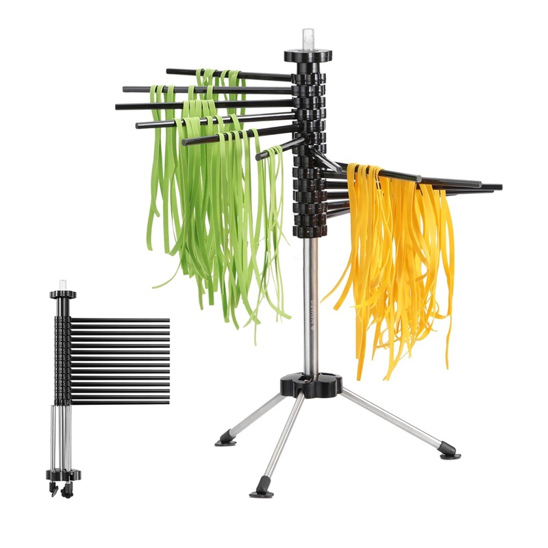 Buy Manual Rotating Collapsible Noodle Drying Rack Easy Storage Compact