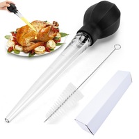 Meat and Poultry Baster Heat Resistant Turkey Syringe with Cleaning Brush