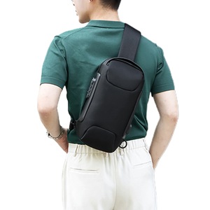 Men Anti-theft Combination Lock Crossbody Bag with USB Port