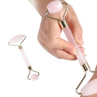 Natural Pink Rose Jade Rollers For Facial Massage