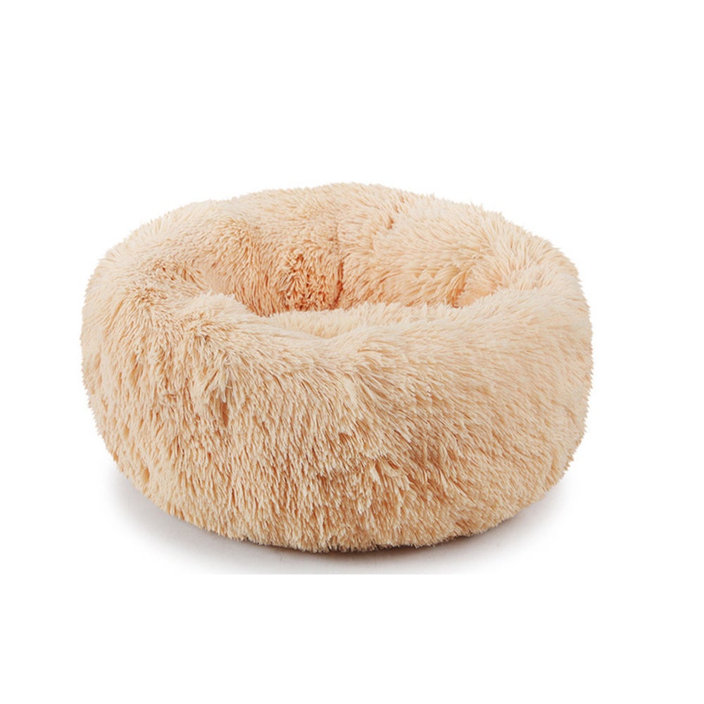 Pet Dog Cat Calming Bed Warm Soft Plush Round Nest Comfy Sleeping Kennel Cave