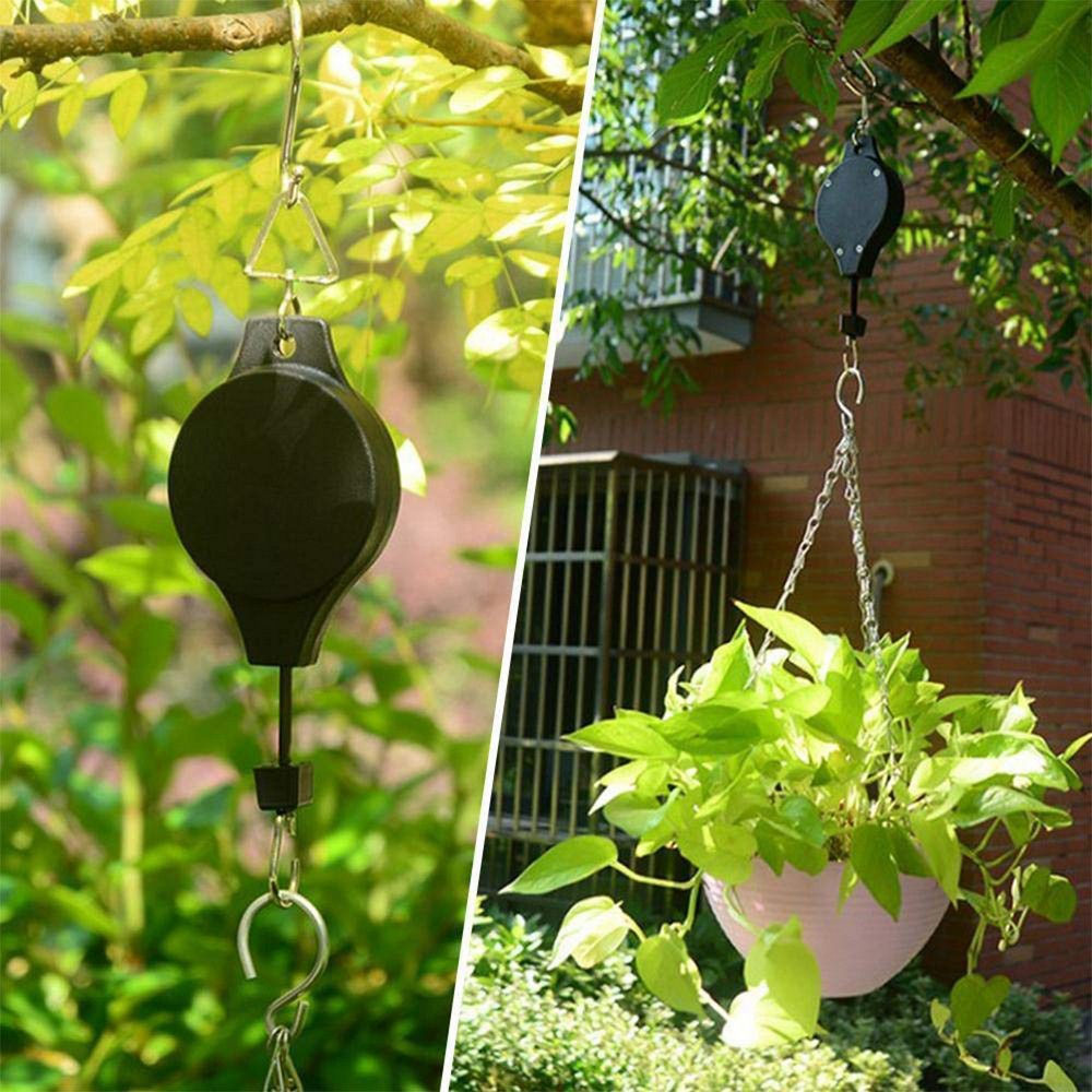 6/4PCS Plant Pulley Retractable Hanger Hanging Planter Flower Basket Hook Pot US 