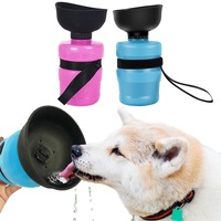 Portable Dog Water Bottle Foldable Pet Feeder Outdoor Travel Drinking Dog Bowls Leakproof 2 in 1 Drinking Cup Dispenser for Pets