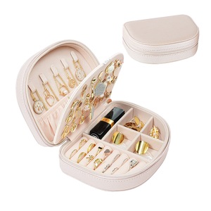 Portable Travel Jewelry Box Double Layer Jewelry Storage Case Travel Case Display Storage Holder Boxes for Stud Earrings