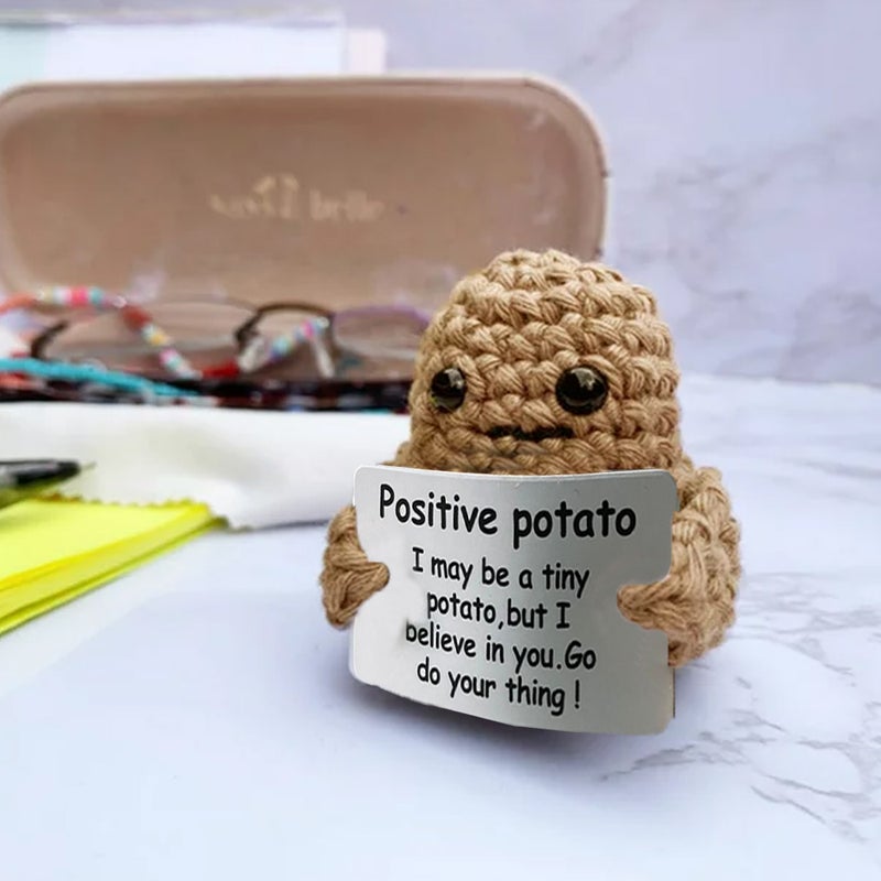 Buy Positive Potato Funny Knitting Potato Toy Tiny Doll Inspired Toy with  Card for Gift Decoration - MyDeal