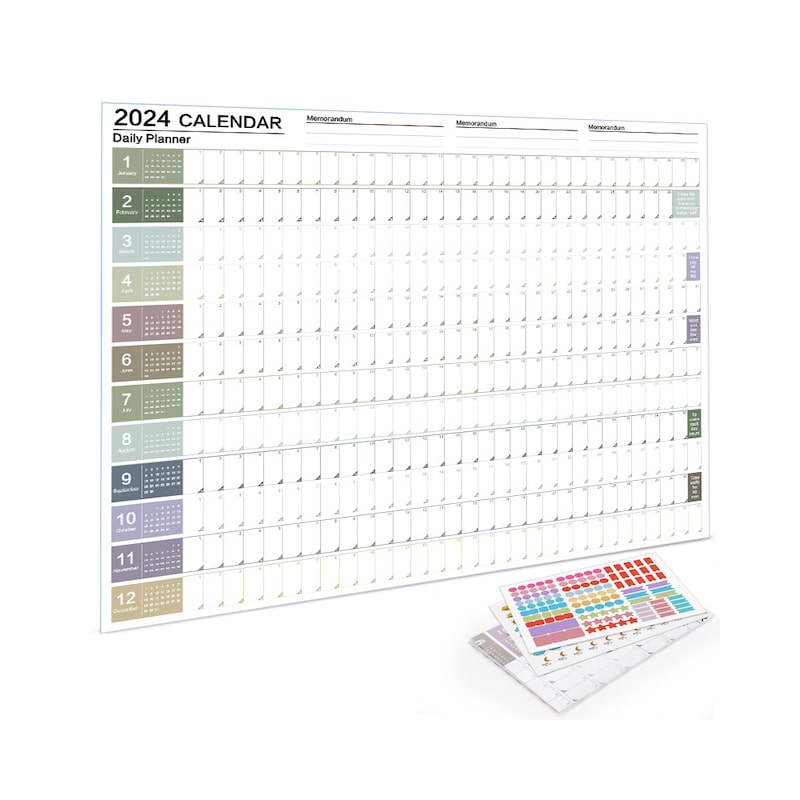 Buy Poster Calendar 2024 365 Days Wall Calendars Yearly Planner