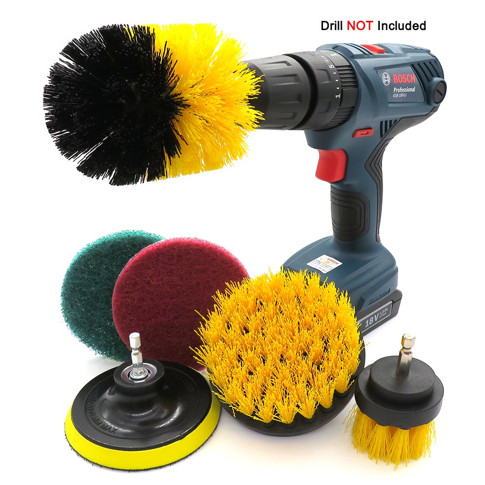 3/6Pcs Drill Brush Power Scrubber Set for Tub Cleaning